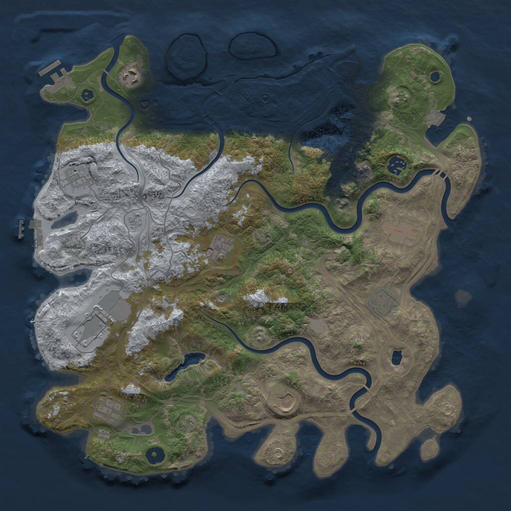 Rust Map: Procedural Map, Size: 4250, Seed: 267966658, 16 Monuments