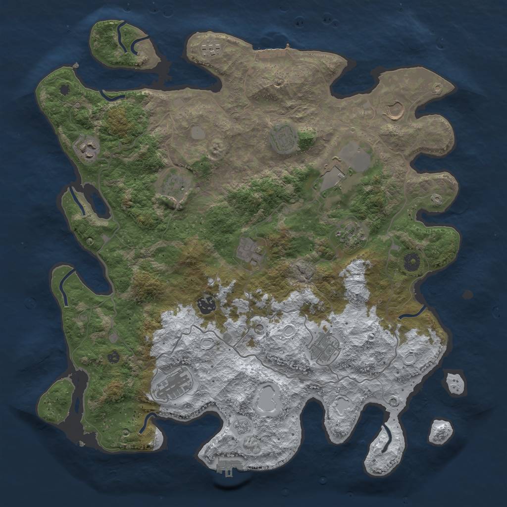 Rust Map: Procedural Map, Size: 4200, Seed: 66667777, 20 Monuments