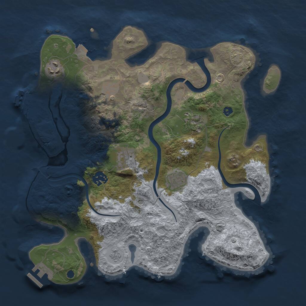 Rust Map: Procedural Map, Size: 3250, Seed: 1111100723, 13 Monuments