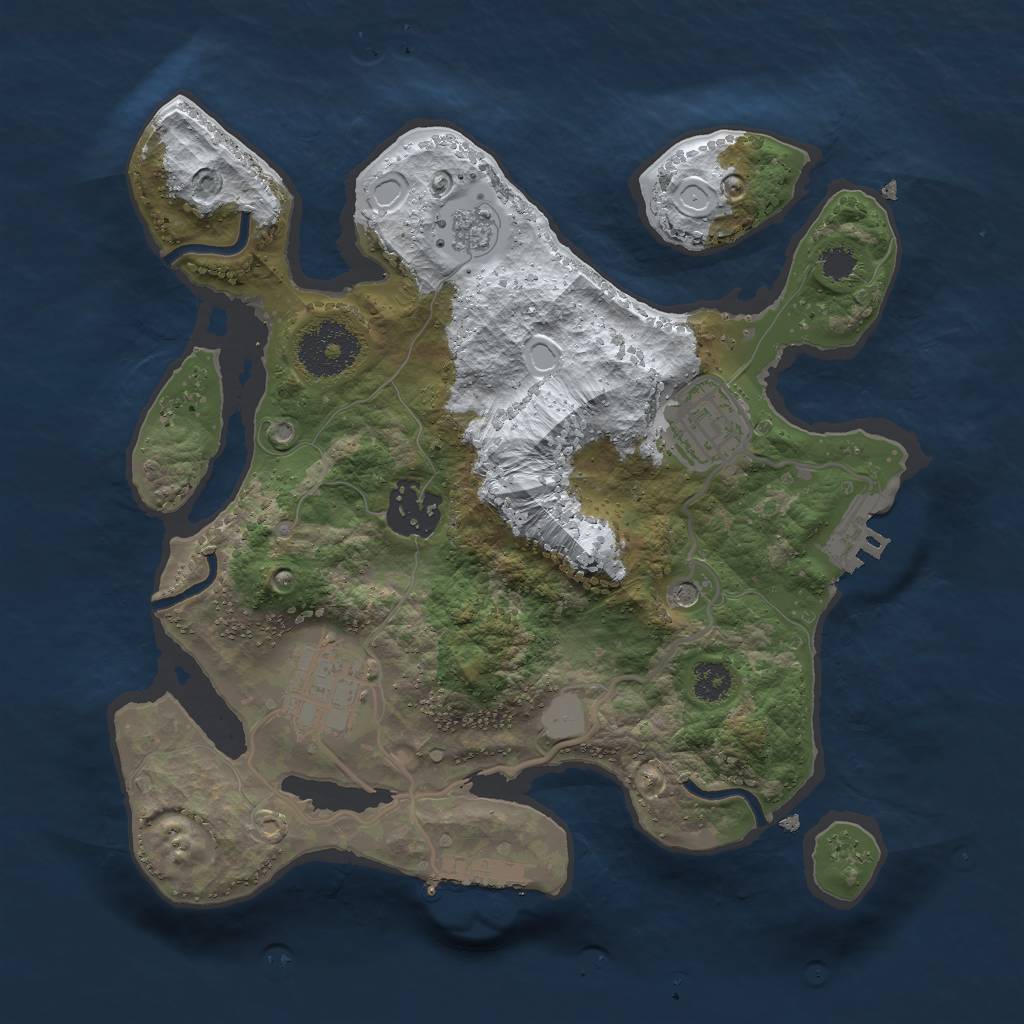 Rust Map: Procedural Map, Size: 2700, Seed: 1238884467, 12 Monuments