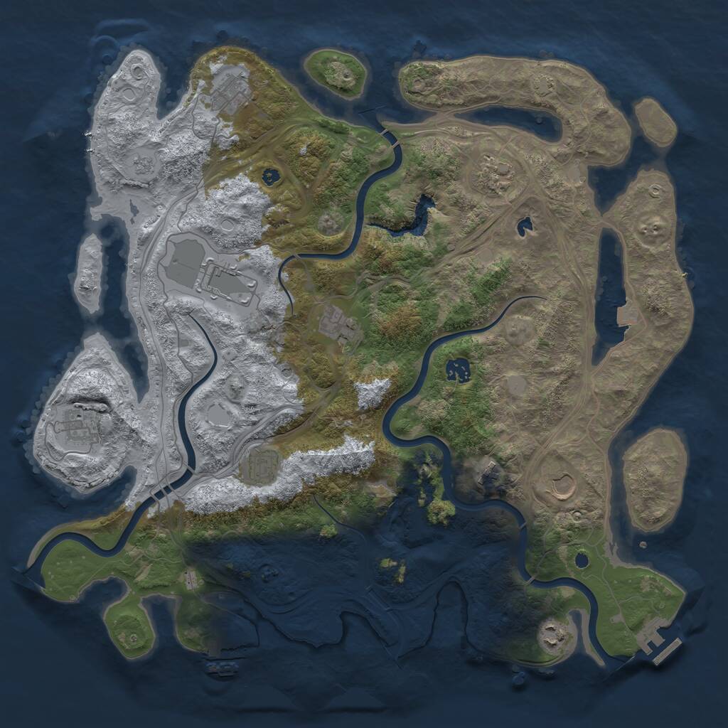 Rust Map: Procedural Map, Size: 4250, Seed: 63839646, 16 Monuments