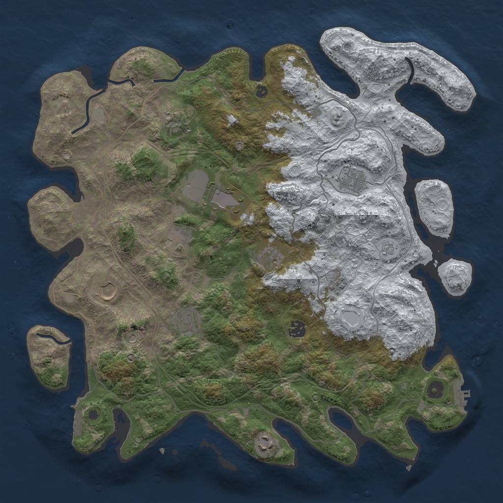 Rust Map: Procedural Map, Size: 4300, Seed: 681225, 19 Monuments