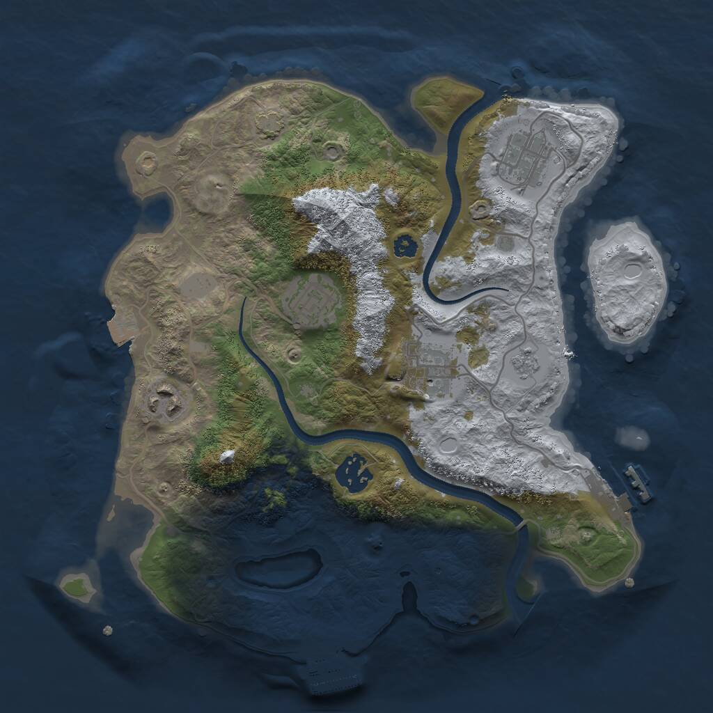 Rust Map: Procedural Map, Size: 3000, Seed: 2059463782, 10 Monuments