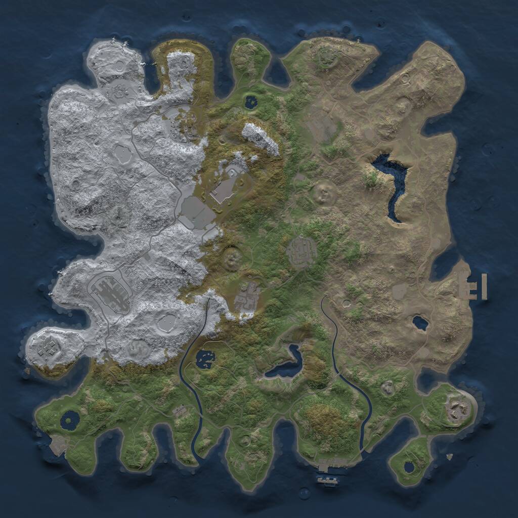 Rust Map: Procedural Map, Size: 4000, Seed: 372044486, 15 Monuments