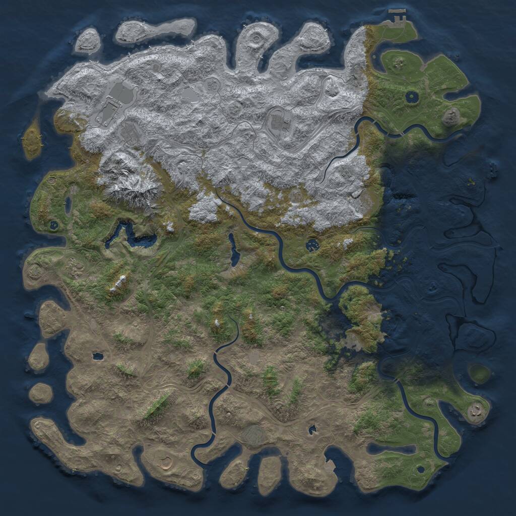 Rust Map: Procedural Map, Size: 6000, Seed: 444535, 17 Monuments