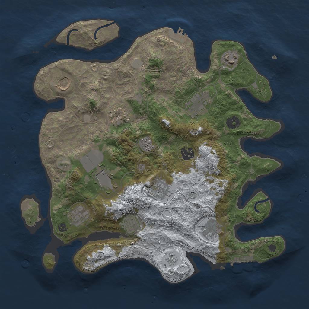 Rust Map: Procedural Map, Size: 3500, Seed: 123354562, 20 Monuments