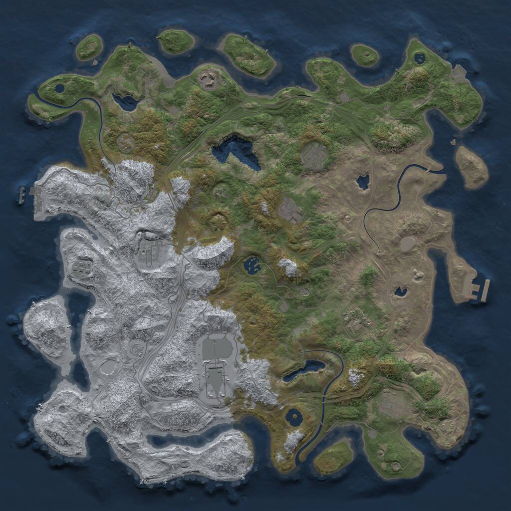 Rust Map: Procedural Map, Size: 4500, Seed: 270104898, 15 Monuments