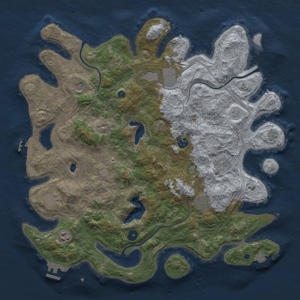 Rust Map: Procedural Map, Size: 4250, Seed: 304355569, 14 Monuments