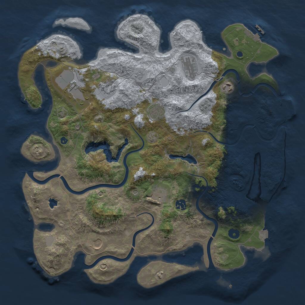 Rust Map: Procedural Map, Size: 4169, Seed: 527, 15 Monuments