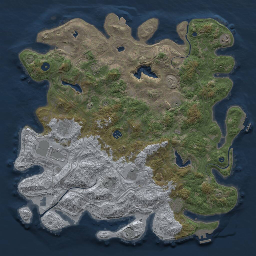 Rust Map: Procedural Map, Size: 4500, Seed: 515122686, 15 Monuments