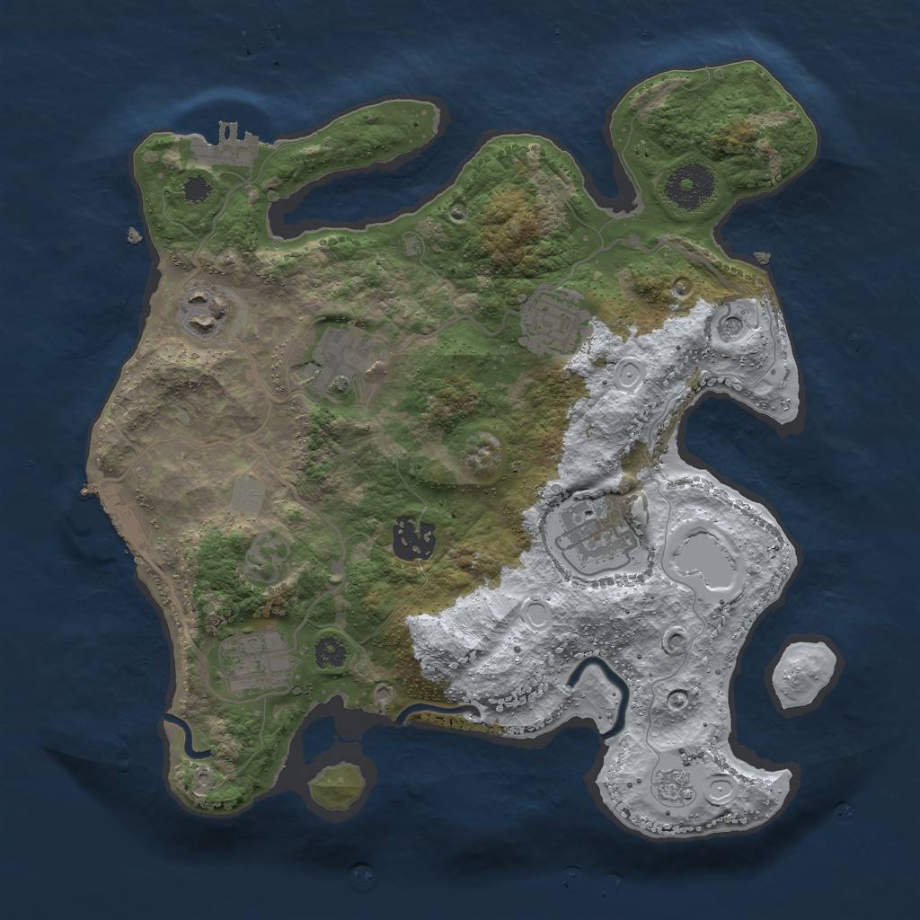 Rust Map: Procedural Map, Size: 3000, Seed: 1061565039, 15 Monuments