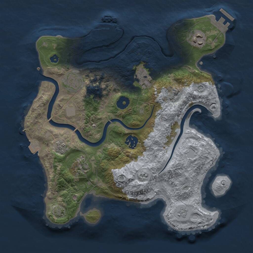 Rust Map: Procedural Map, Size: 3000, Seed: 1061565039, 12 Monuments