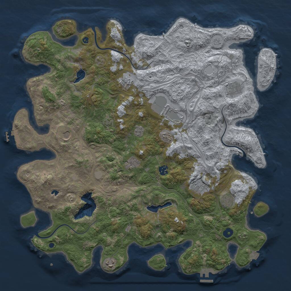 Rust Map: Procedural Map, Size: 4500, Seed: 1574400101, 16 Monuments