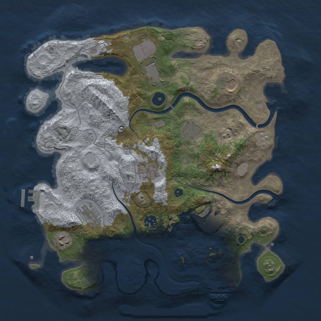Rust Map: Procedural Map, Size: 3700, Seed: 158720561, 15 Monuments