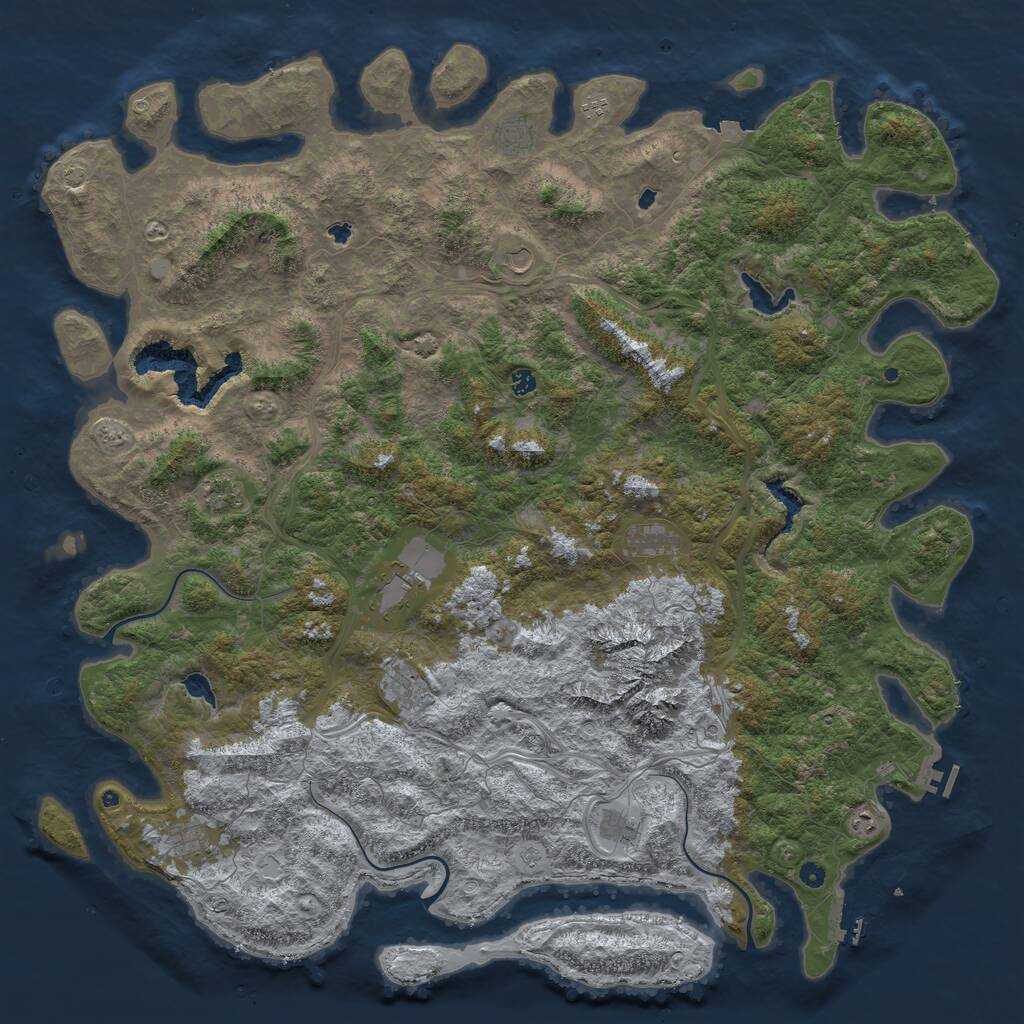 Rust Map: Procedural Map, Size: 6000, Seed: 1337250170, 17 Monuments