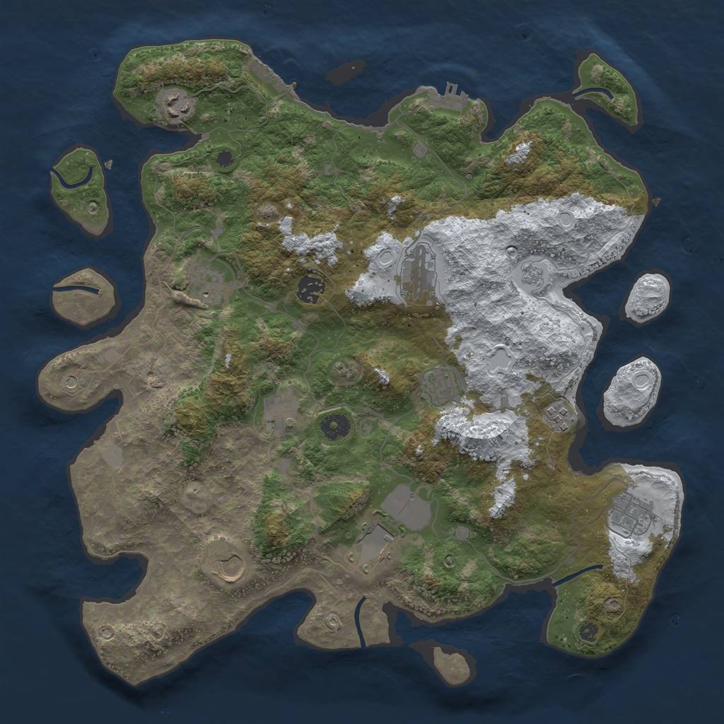 Rust Map: Procedural Map, Size: 3950, Seed: 90279148, 19 Monuments