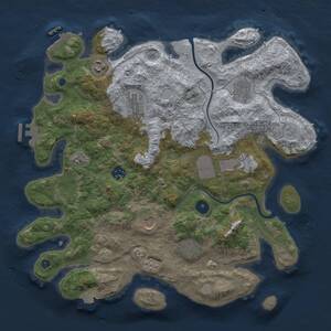 Thumbnail Rust Map: Procedural Map, Size: 3700, Seed: 1323230858, 14 Monuments