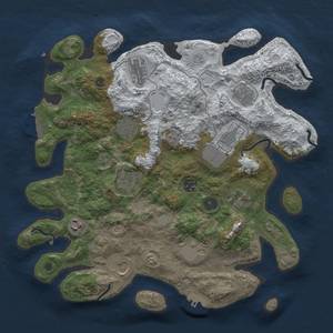 Thumbnail Rust Map: Procedural Map, Size: 3700, Seed: 1323230858, 20 Monuments