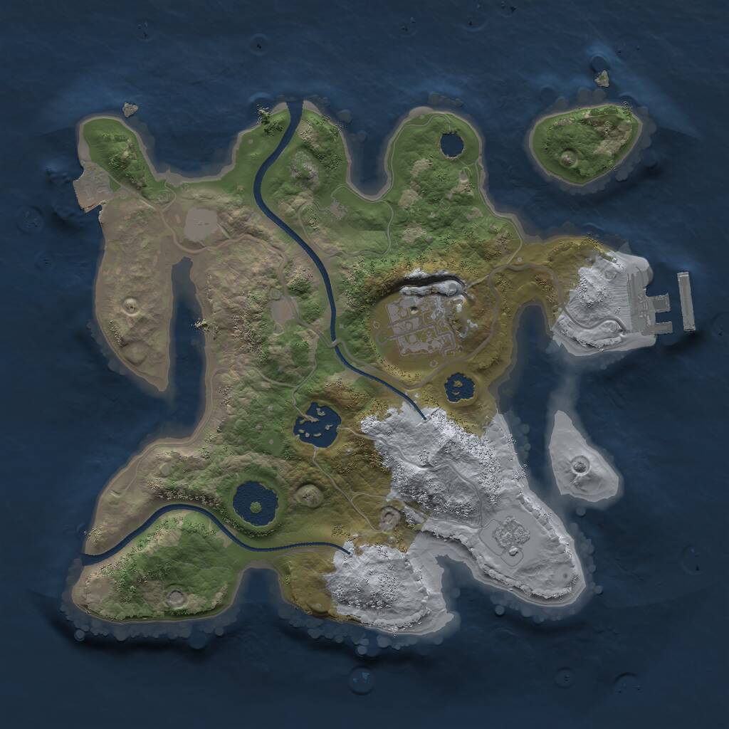 Rust Map: Procedural Map, Size: 2500, Seed: 3321, 5 Monuments