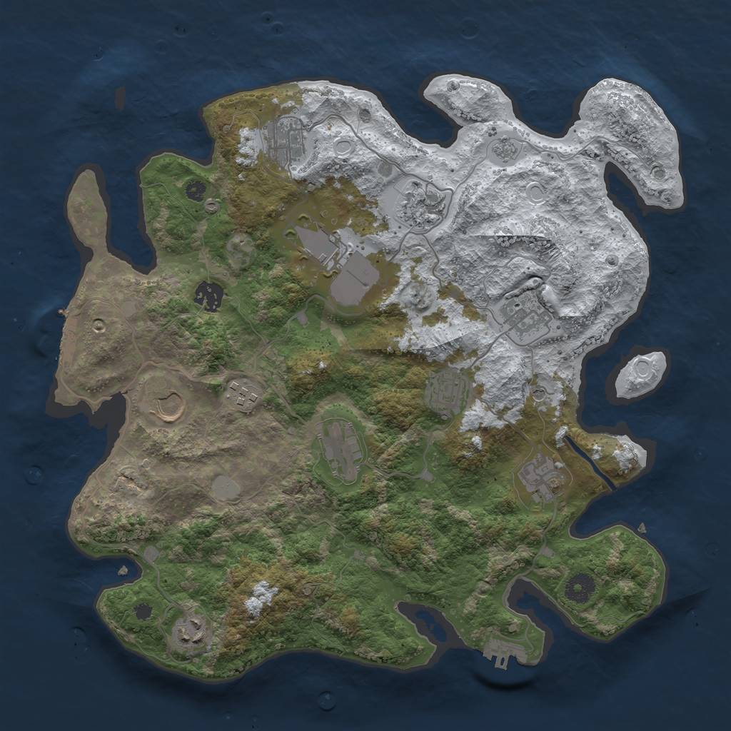 Rust Map: Procedural Map, Size: 3700, Seed: 26231406, 20 Monuments