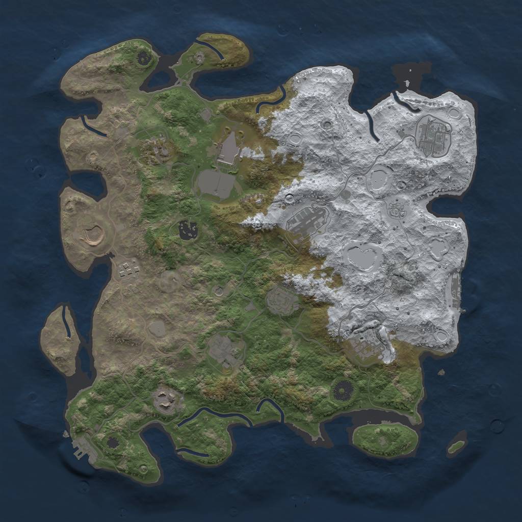 Rust Map: Procedural Map, Size: 3850, Seed: 5124367, 20 Monuments