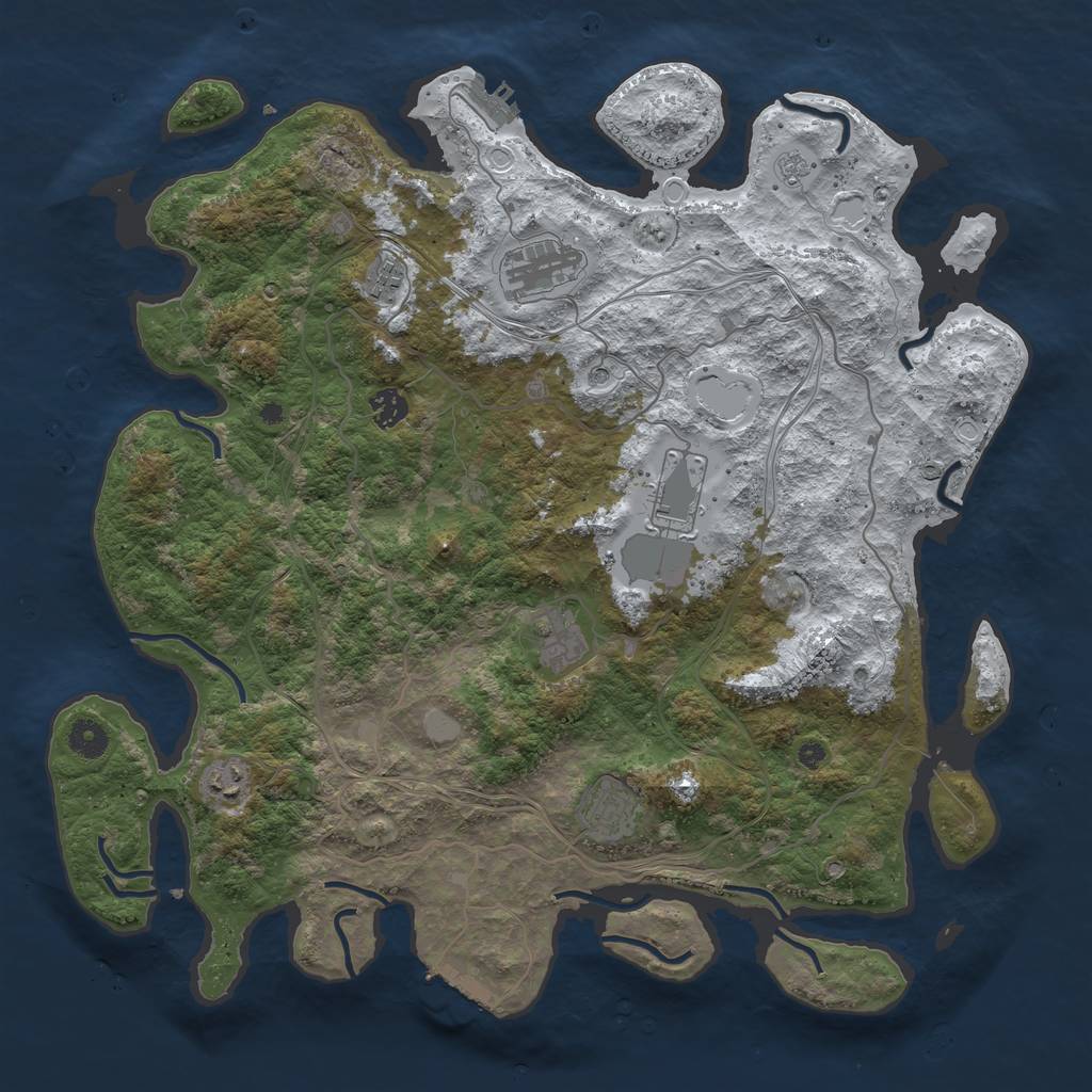 Rust Map: Procedural Map, Size: 4250, Seed: 108134673, 16 Monuments