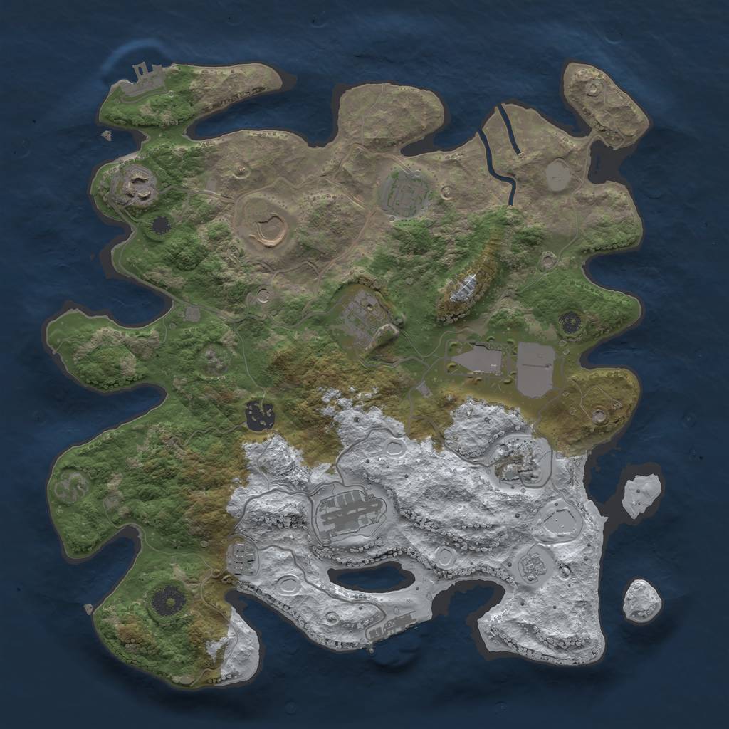 Rust Map: Procedural Map, Size: 3500, Seed: 15000, 18 Monuments