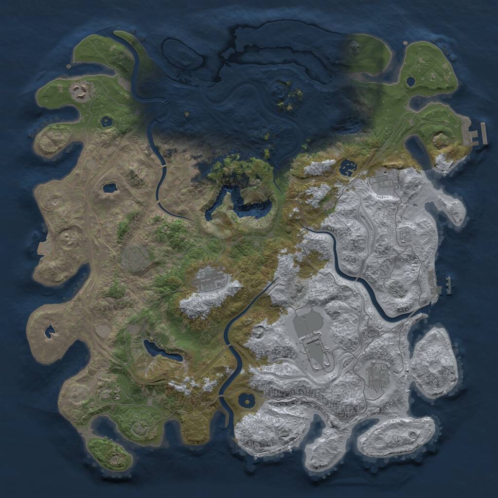 Rust Map: Procedural Map, Size: 4500, Seed: 2075, 16 Monuments
