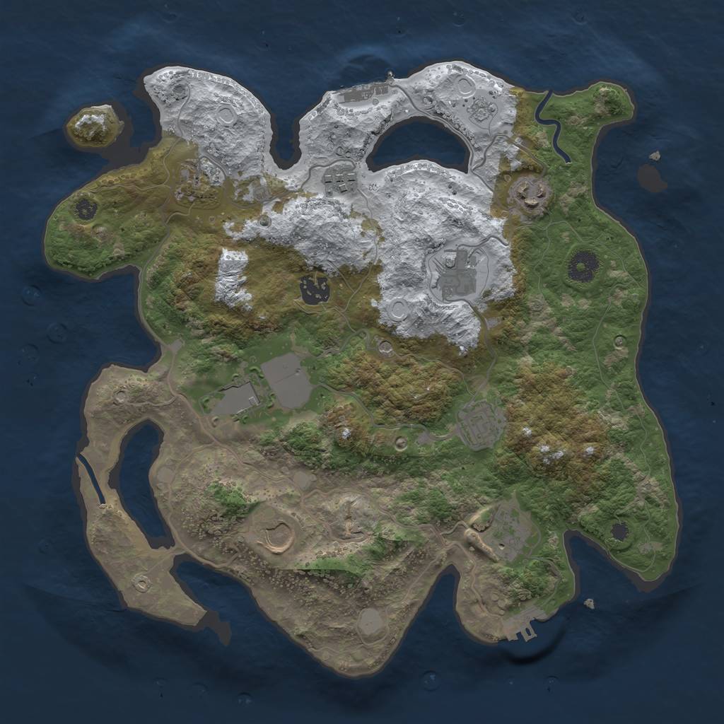 Rust Map: Procedural Map, Size: 3500, Seed: 207932161, 18 Monuments