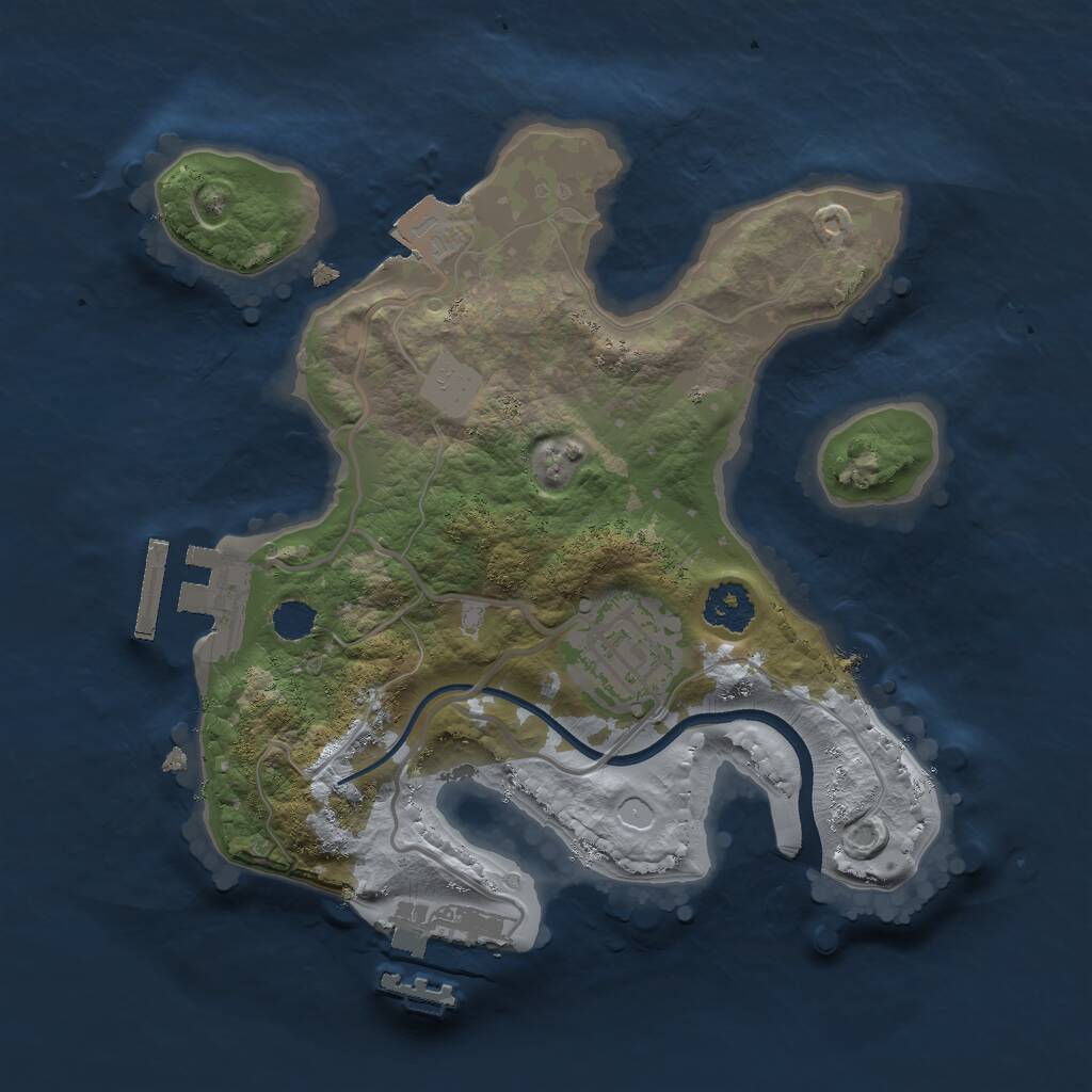Rust Map: Procedural Map, Size: 2200, Seed: 77, 4 Monuments