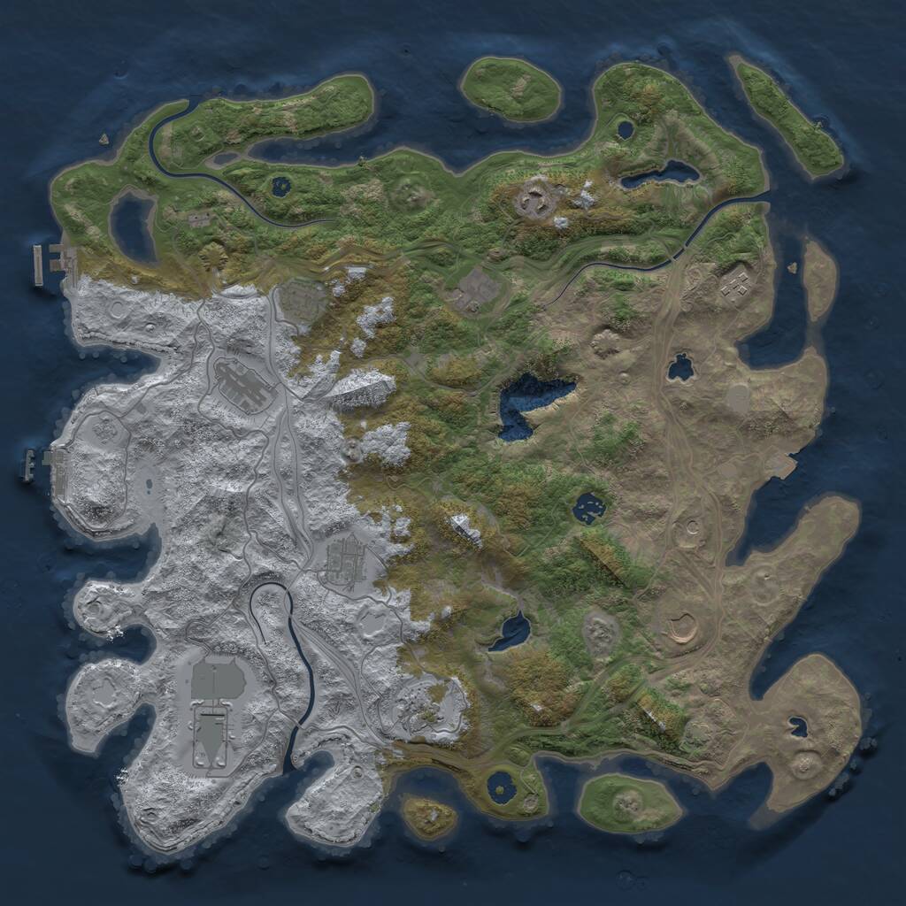 Rust Map: Procedural Map, Size: 4500, Seed: 26172161, 16 Monuments
