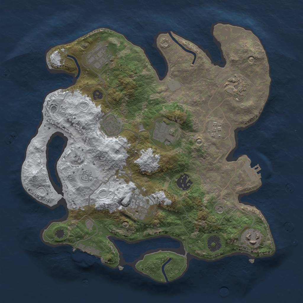 Rust Map: Procedural Map, Size: 3000, Seed: 1525741960, 17 Monuments