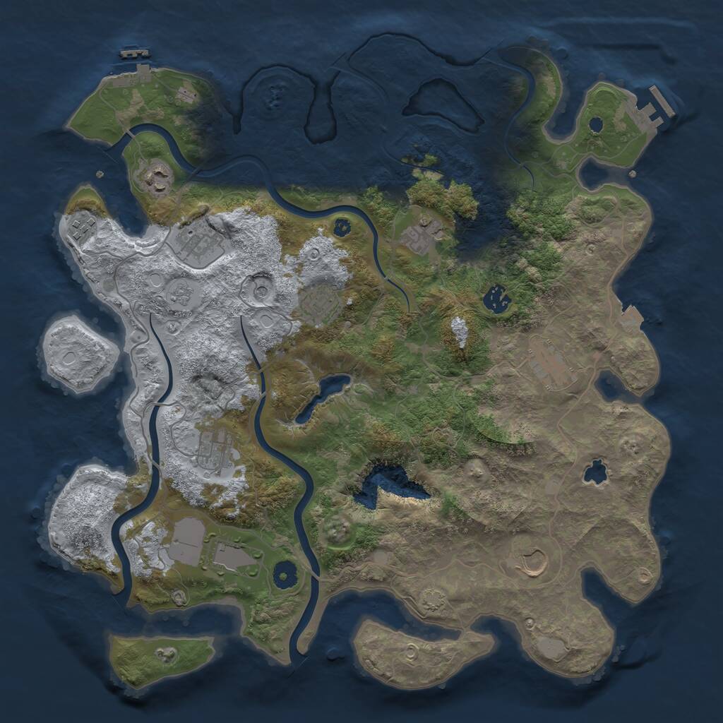 Rust Map: Procedural Map, Size: 4050, Seed: 1538429266, 16 Monuments