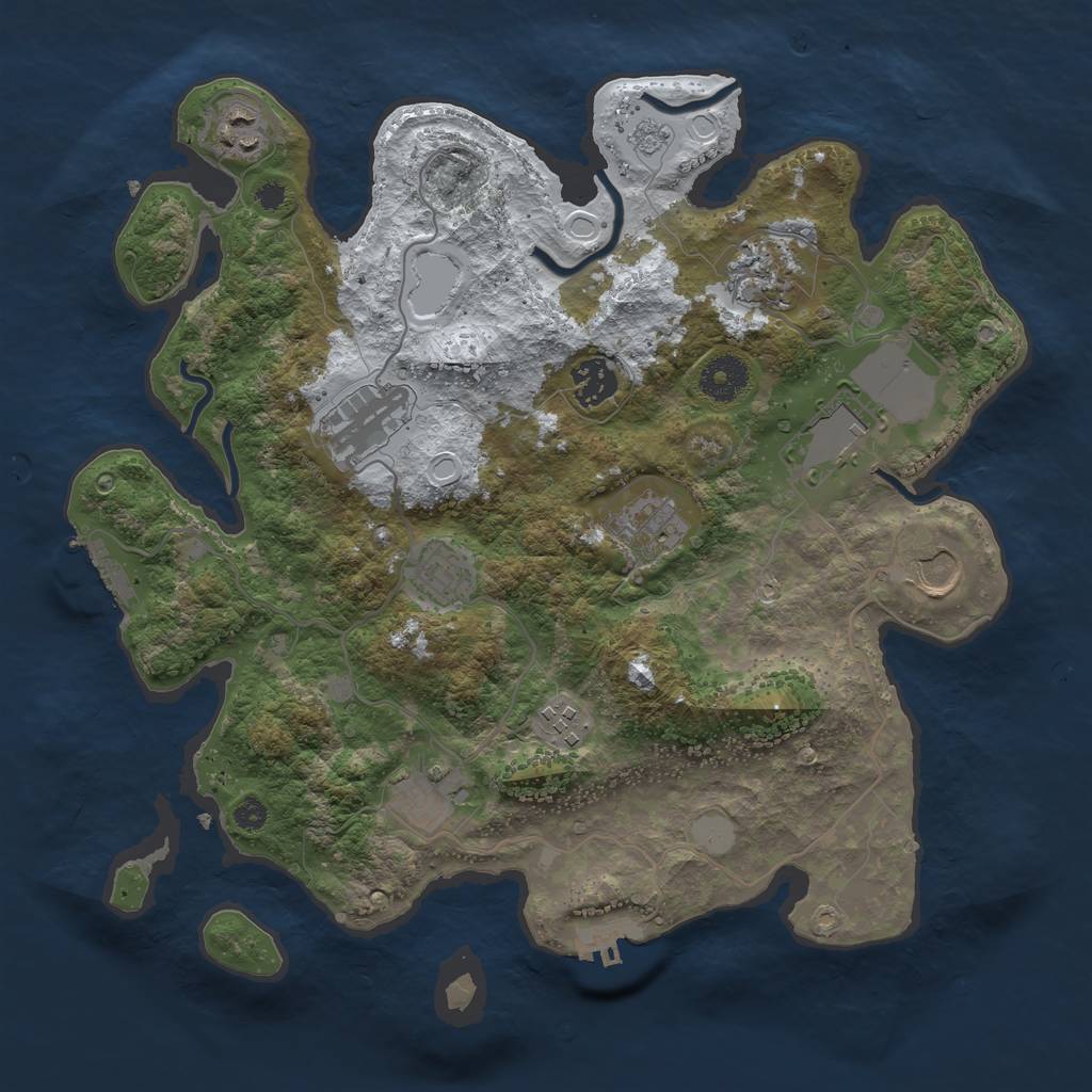 Rust Map: Procedural Map, Size: 3500, Seed: 2126393230, 18 Monuments