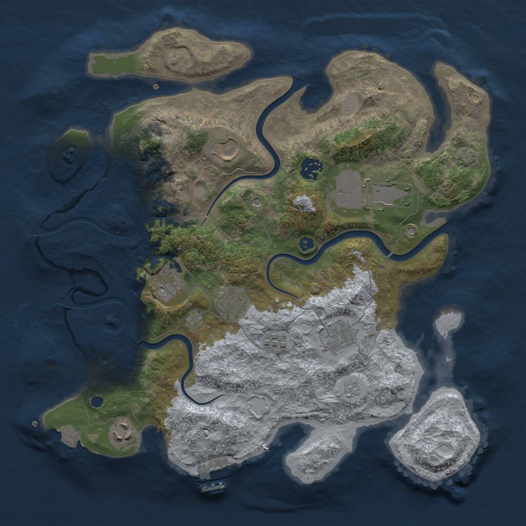 Rust Map: Procedural Map, Size: 3600, Seed: 1525785330, 13 Monuments