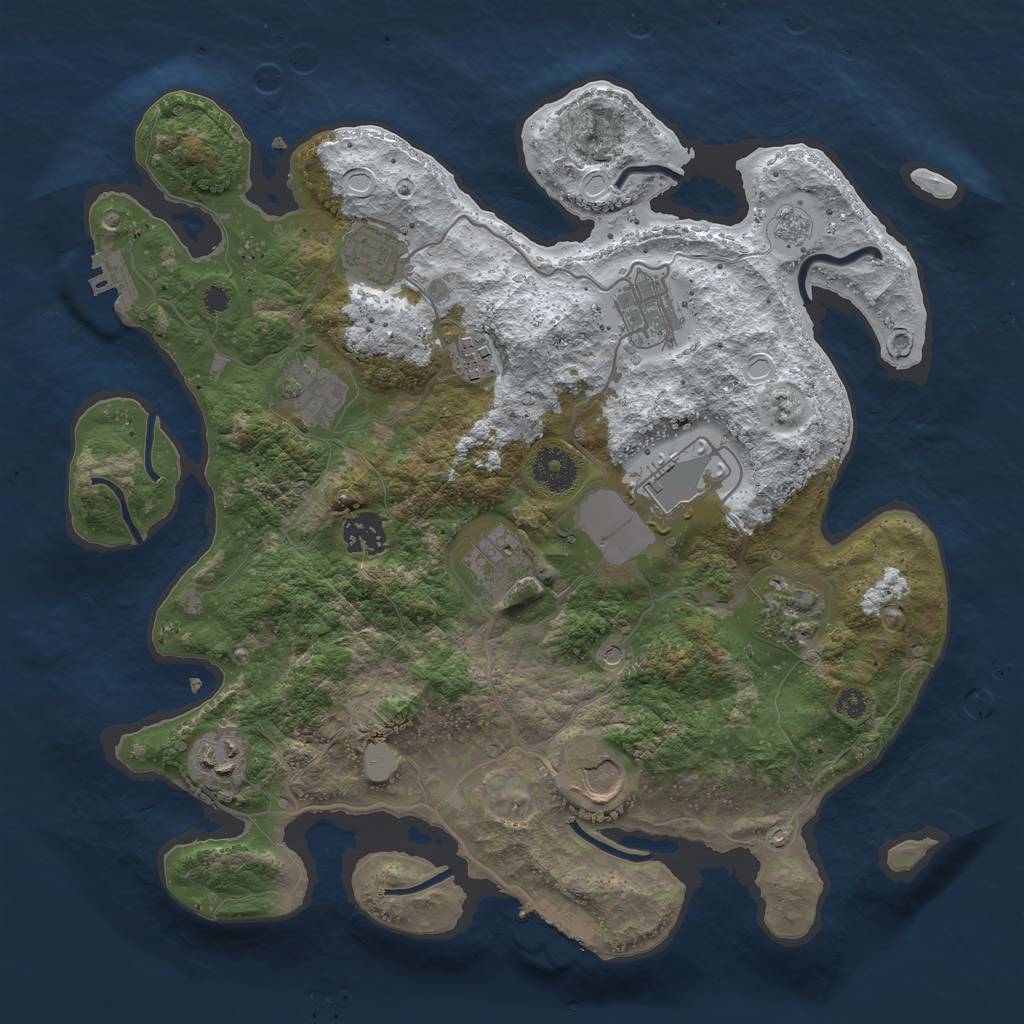 Rust Map: Procedural Map, Size: 3500, Seed: 297456, 19 Monuments