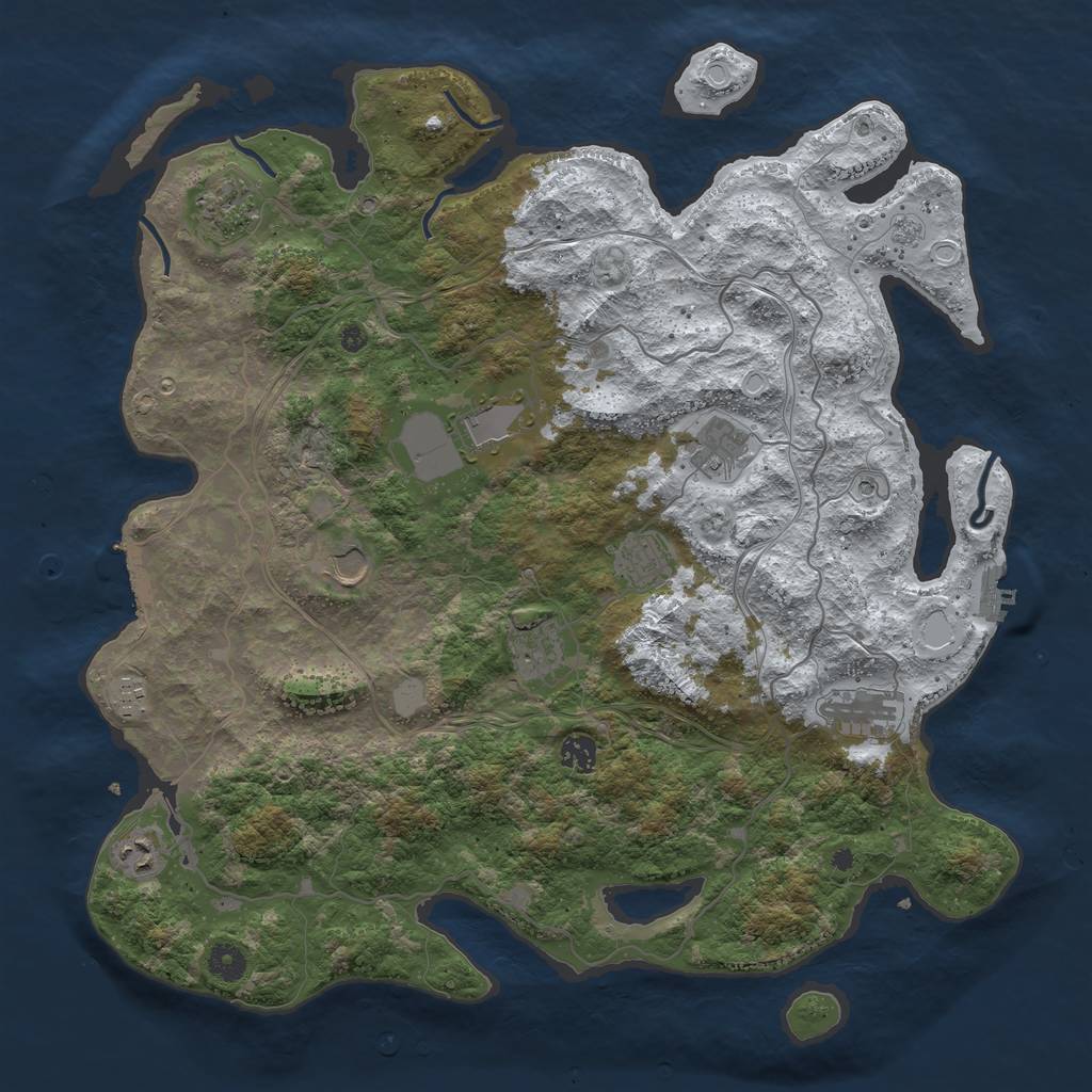 Rust Map: Procedural Map, Size: 4300, Seed: 956668, 19 Monuments