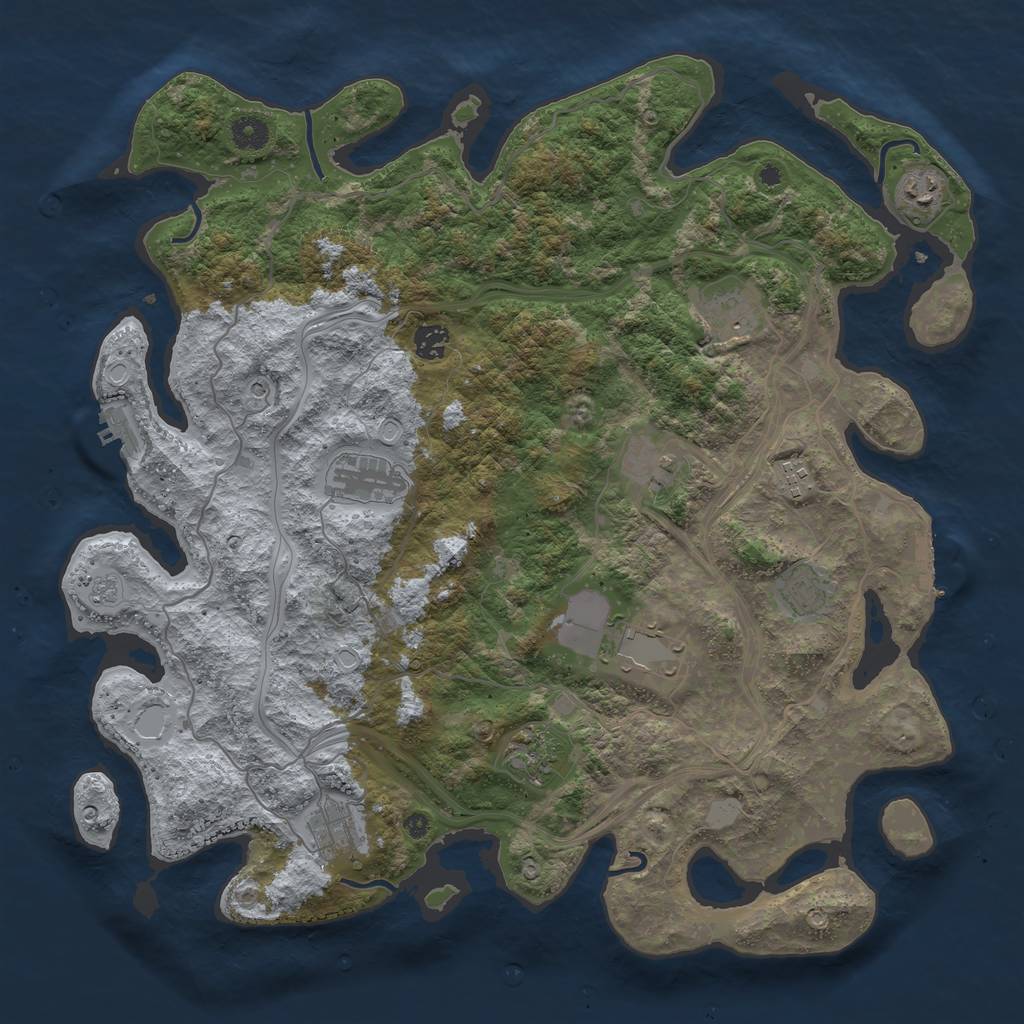 Rust Map: Procedural Map, Size: 4250, Seed: 1049525844, 19 Monuments