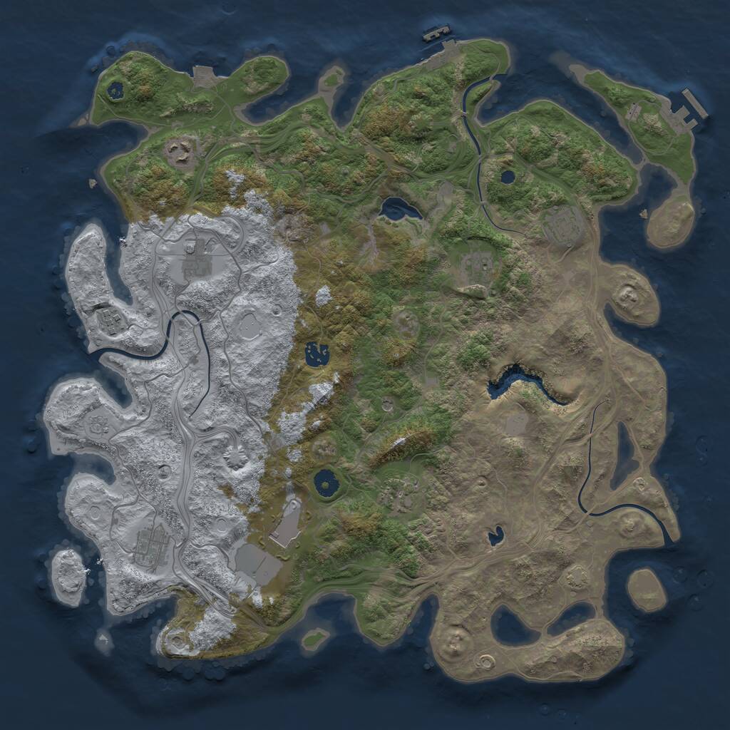 Rust Map: Procedural Map, Size: 4250, Seed: 1049525844, 15 Monuments