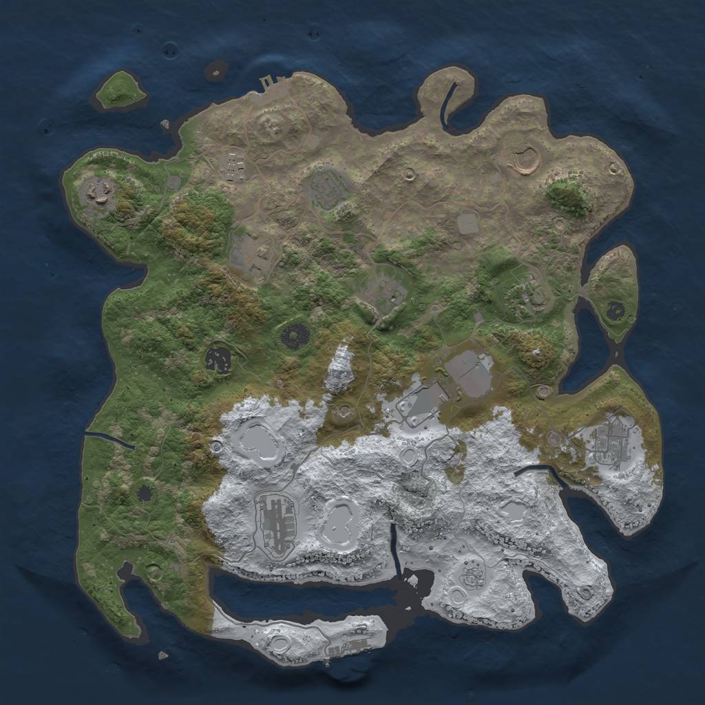 Rust Map: Procedural Map, Size: 3850, Seed: 16587376, 20 Monuments