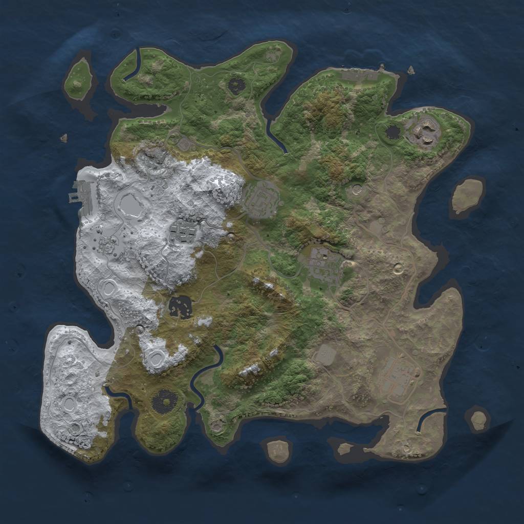 Rust Map: Procedural Map, Size: 3200, Seed: 7714397, 15 Monuments