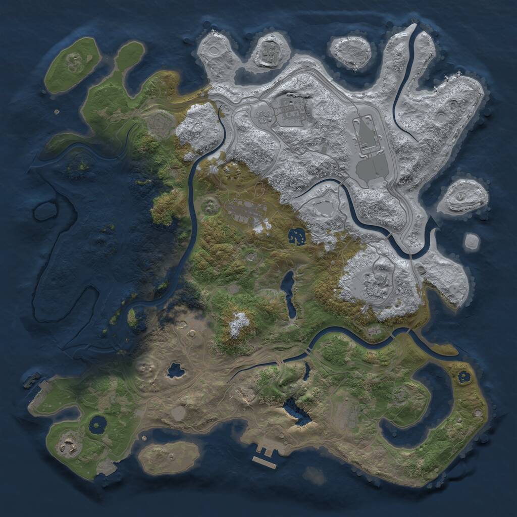 Rust Map: Procedural Map, Size: 4250, Seed: 1466013633, 16 Monuments