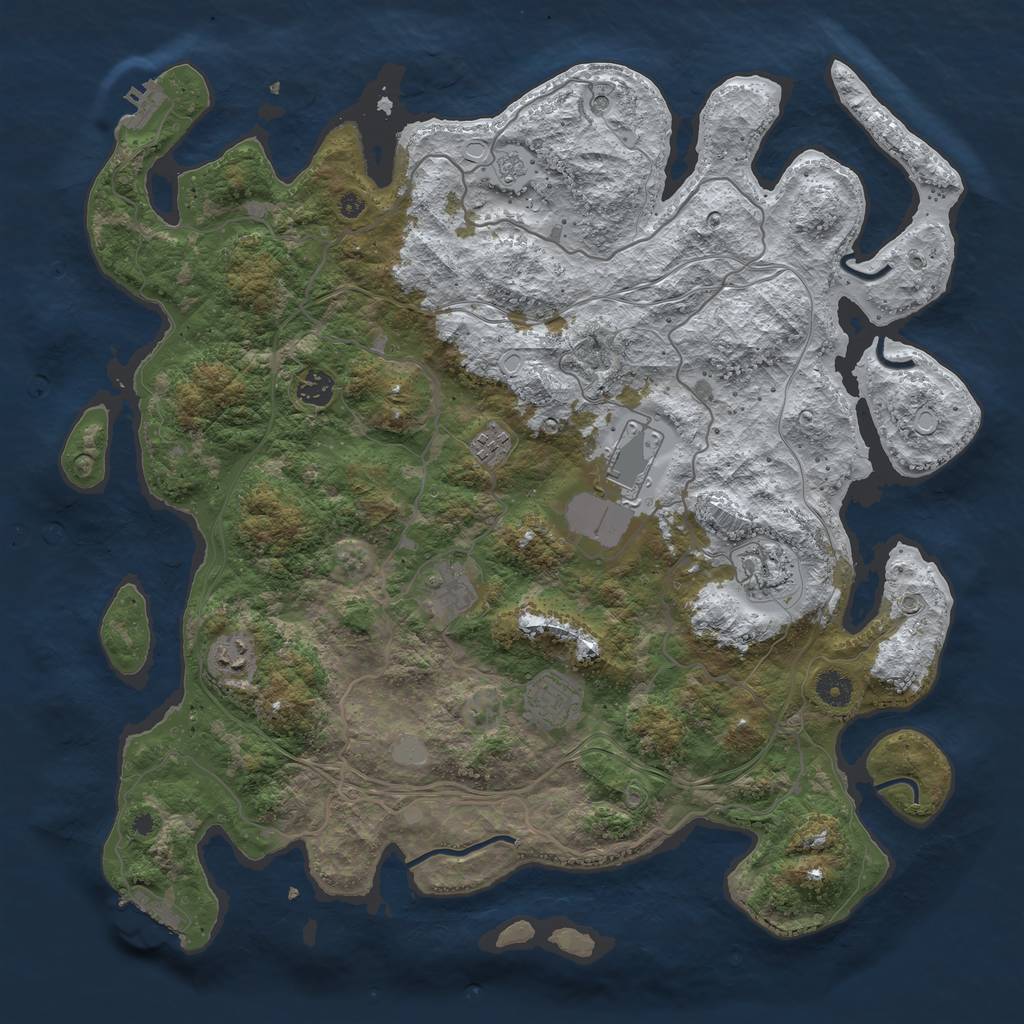 Rust Map: Procedural Map, Size: 4250, Seed: 1608878422, 16 Monuments