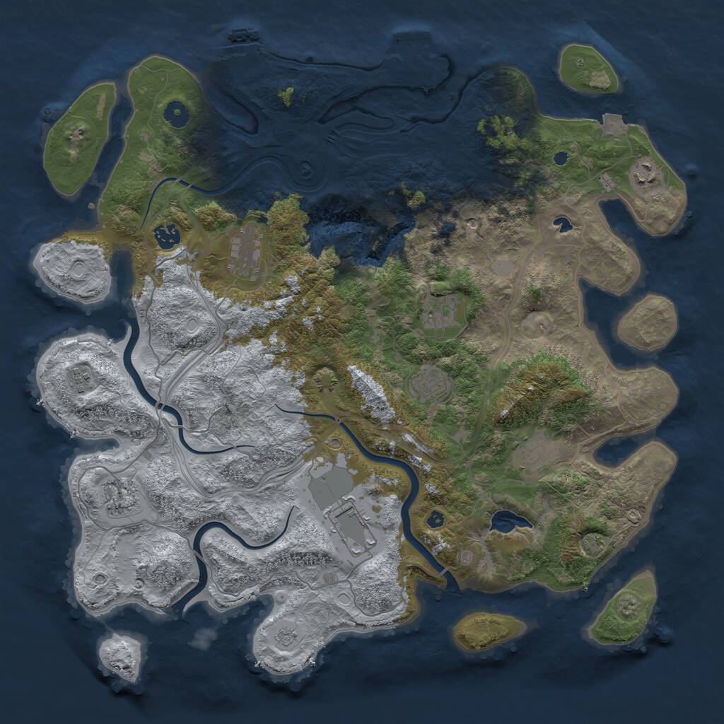 Rust Map: Procedural Map, Size: 4300, Seed: 55797, 15 Monuments