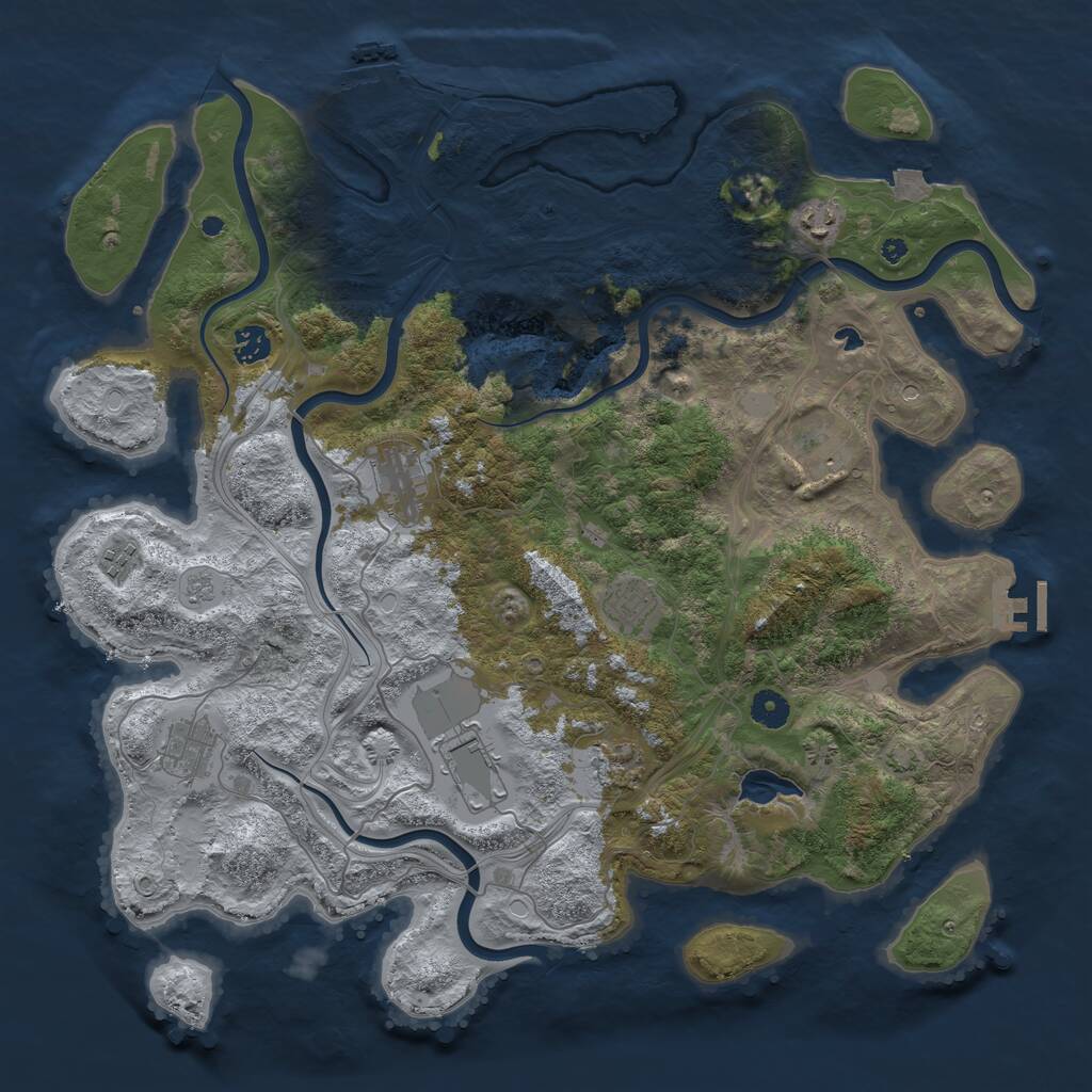 Rust Map: Procedural Map, Size: 4300, Seed: 55797, 15 Monuments