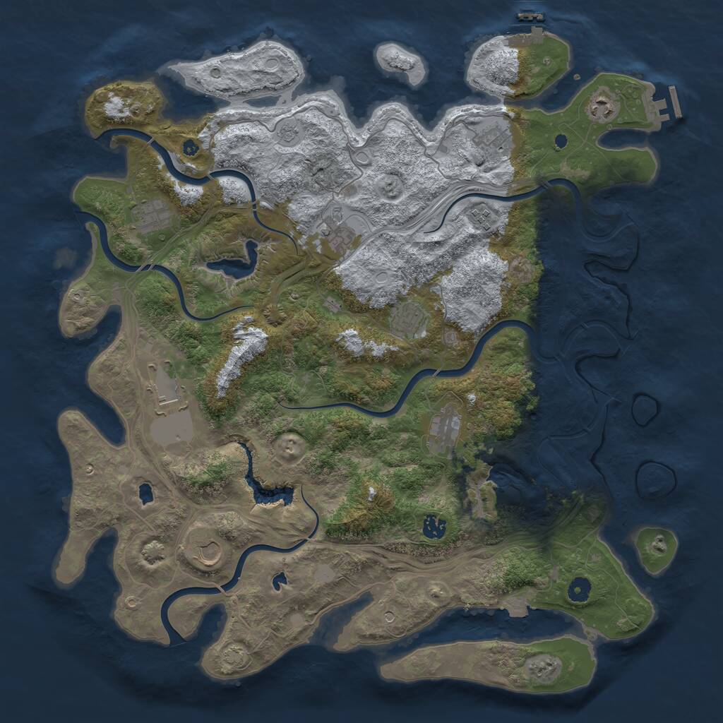 Rust Map: Procedural Map, Size: 4500, Seed: 14234, 16 Monuments