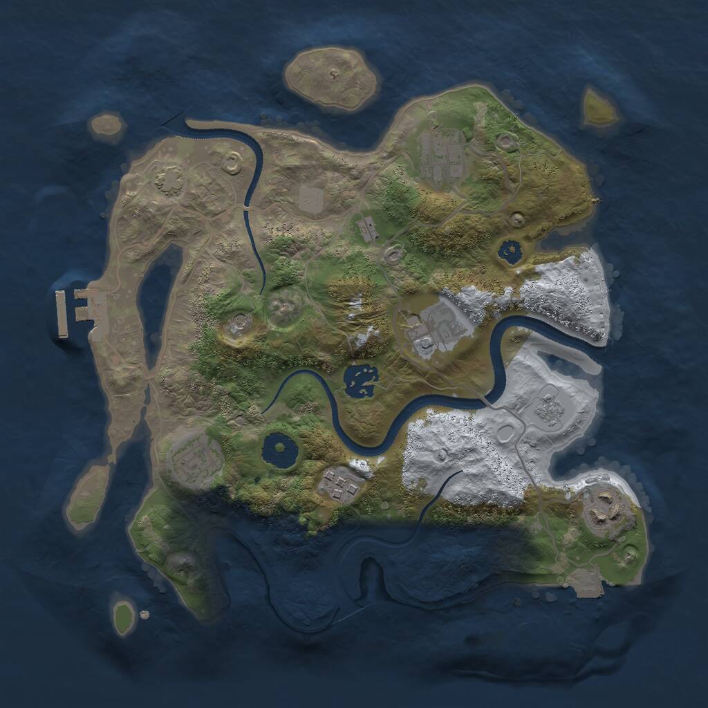 Rust Map: Procedural Map, Size: 3000, Seed: 676327841, 11 Monuments