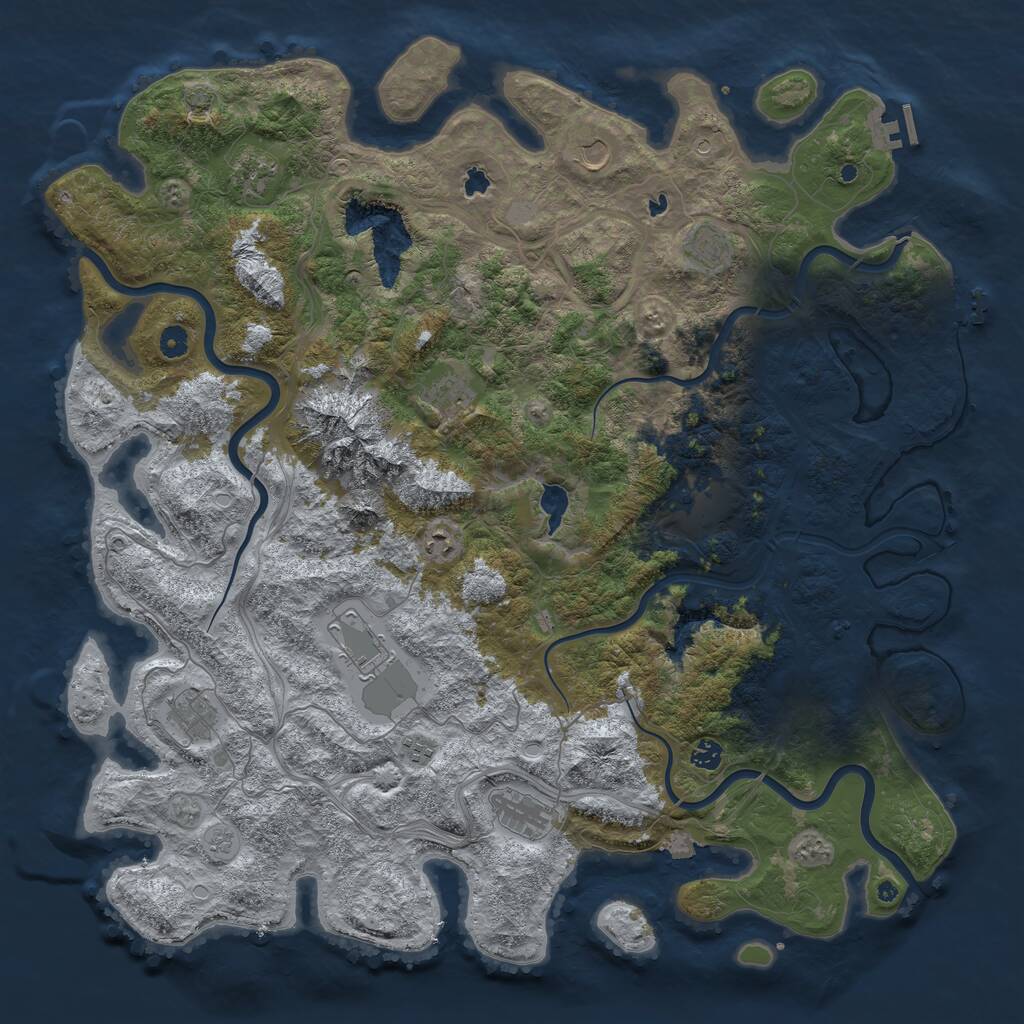 Rust Map: Procedural Map, Size: 5000, Seed: 1967994712, 17 Monuments