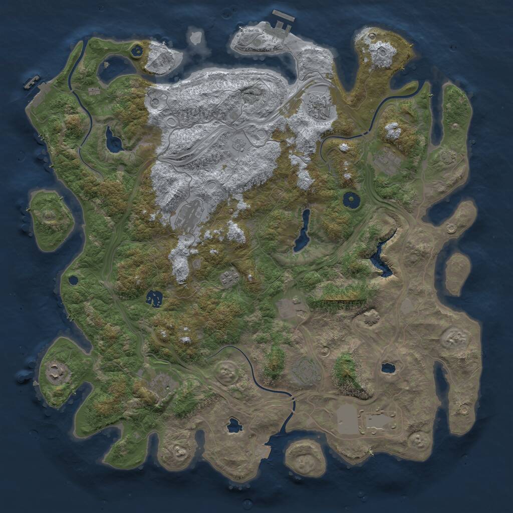 Rust Map: Procedural Map, Size: 4500, Seed: 1567780501, 16 Monuments