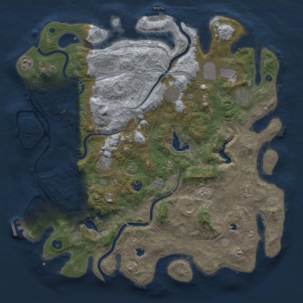 Rust Map: Procedural Map, Size: 4500, Seed: 1567780501, 16 Monuments